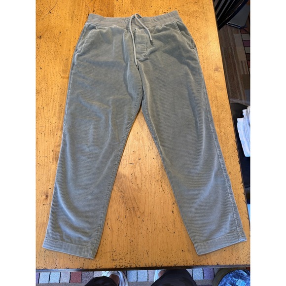 James Perse Pants - James Perse Corduroy Size 0 MWWA1360 Green Drawstring Straight Leg Pants